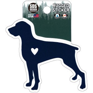 standing dog silhouette with heart sticker image